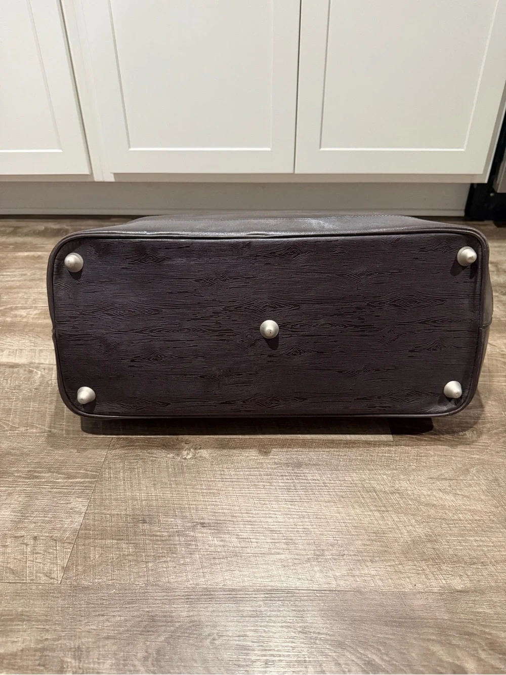 Vintage Holland & Holland Leather Weekender Bag Wood Grain Textured Duffle Rare